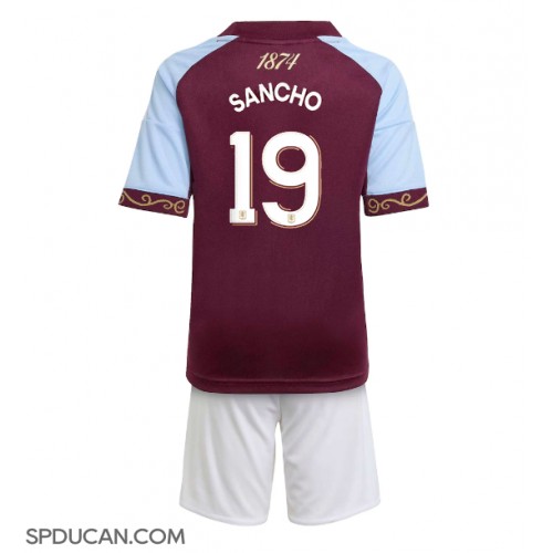 Dječji Nogometni Dres Aston Villa Jadon Sancho #19 Domaci 2025-26 Kratak Rukav (+ Kratke hlače)